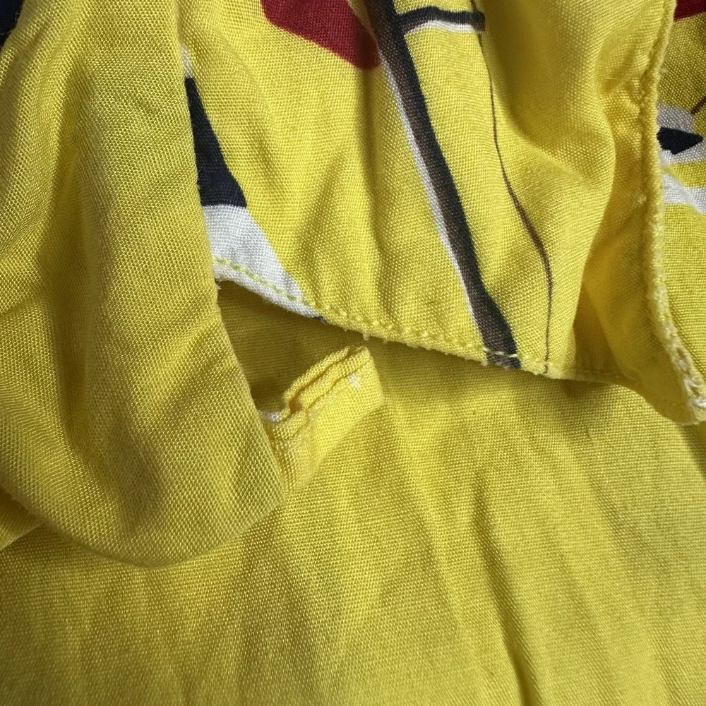 Vintage Polo Ralph Lauren Camp Shirt Large Yellow Sailing Sailboat Loop Collar